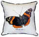 Pair of Betsy Drake Red Admiral Butterfly Large Pillows 18 Inch x 18 Inch