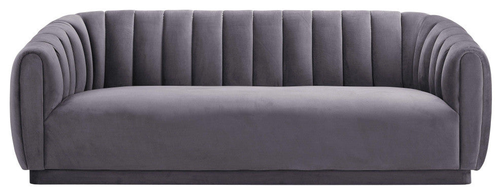 Arno Grey Velvet Sofa - Grey