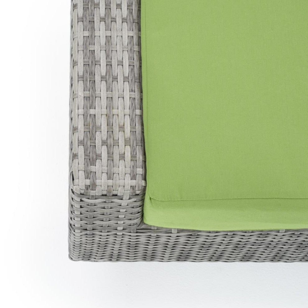 Cannes 6 Piece Sunbrella Outdoor Love and Motion Club Seating Set, Gingko Green