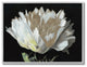 Flower Bloom Gold White Painting, 16"x20", Gray Frame