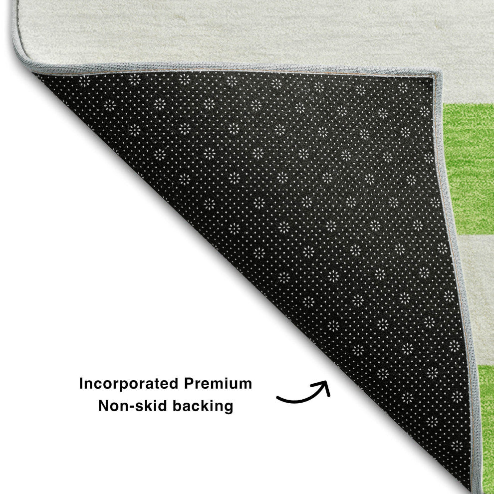 Premium Machine Washable Mayfield AMF528 Lime 1'8" x 2'6" Rug