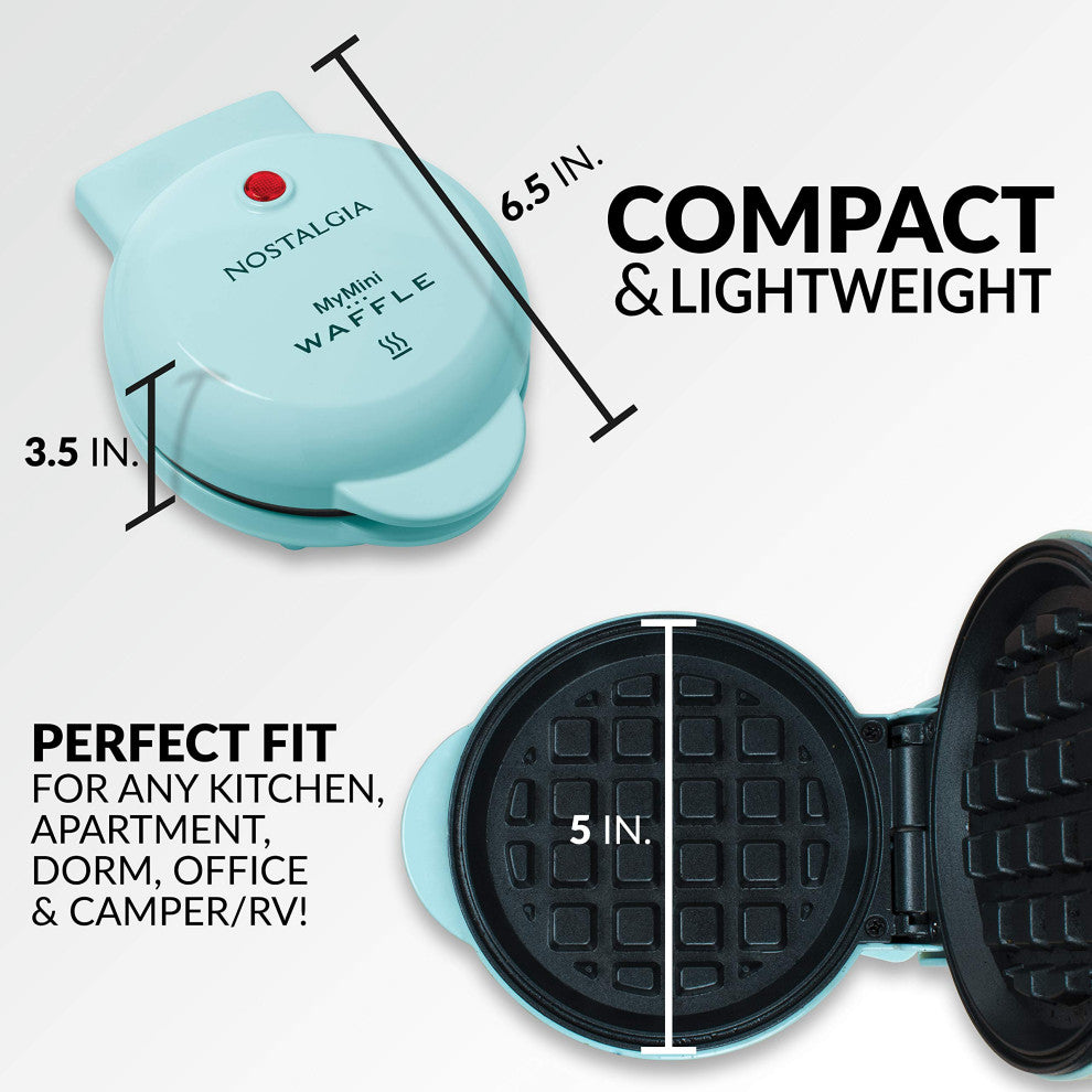 MyMini Personal Electric Animal Circus Waffle Maker, Waffle Iron, Aqua