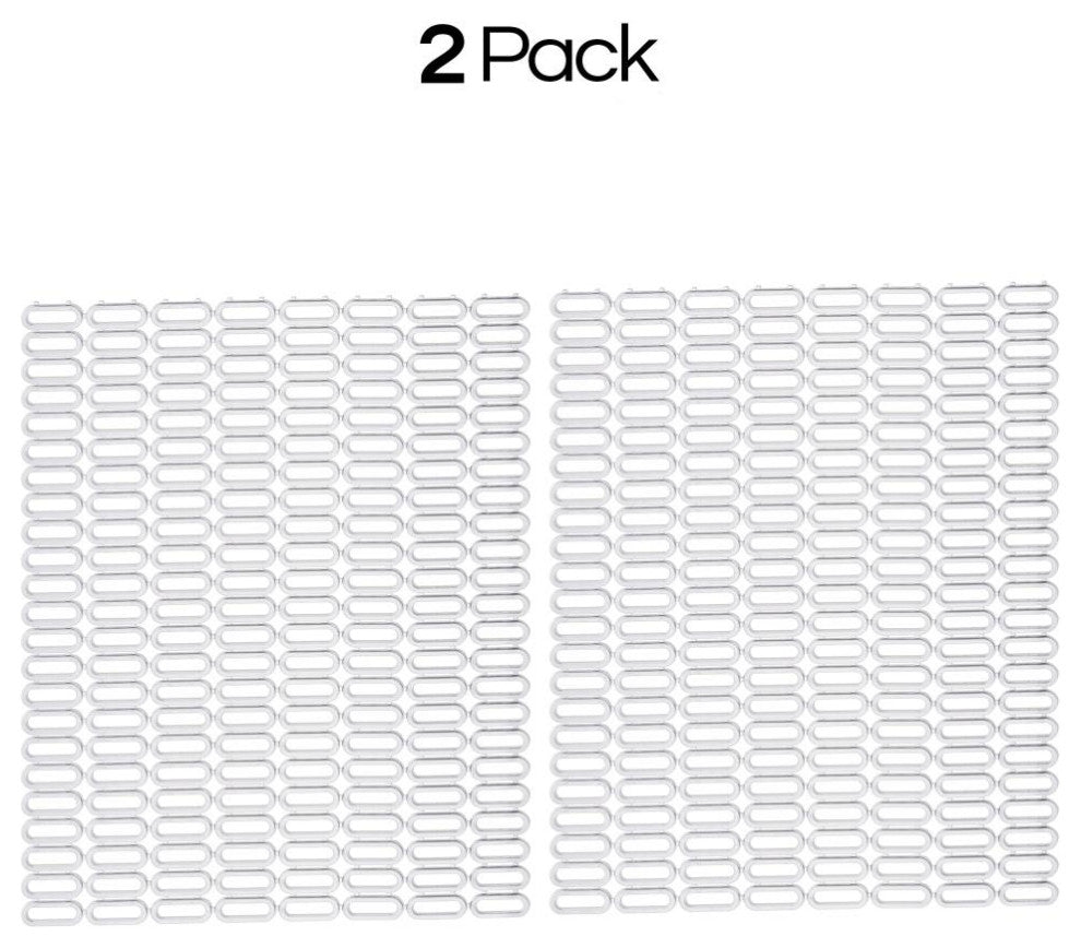 Ybm Home Plastic Kitchen Sink Protector Mat Pad Anti Slip with Drainage Holes, White 2 Pack