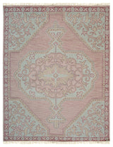 EORC Pink Hand Knotted Wool Heriz Rug, 8'x10'