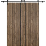Sturdy Double Barn Door 84 x 96 with | Planum 0016 White Silk with  | 14FT