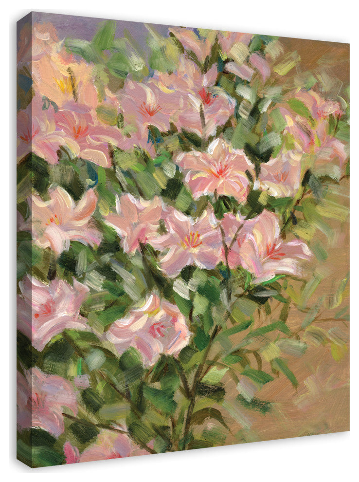 Pink Florals With Greenery 24 x 30 Canvas Wall Art