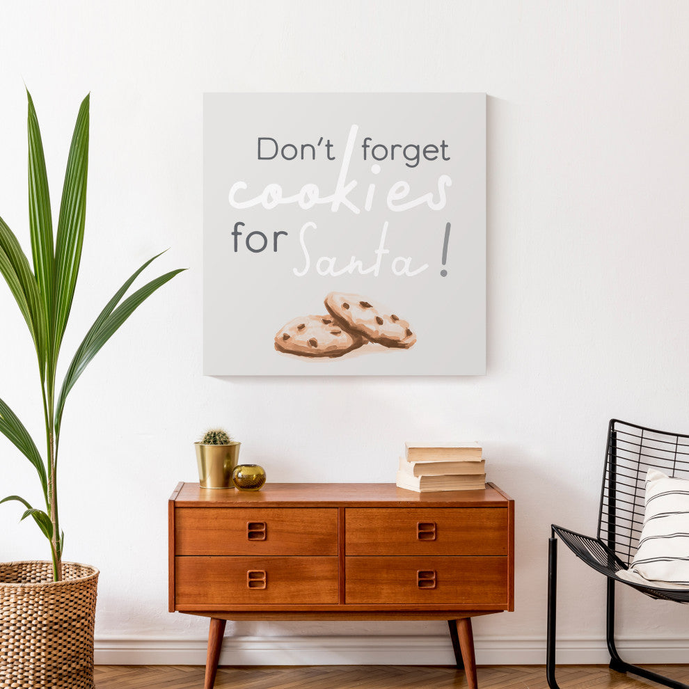 Christmas Cookies Santa 24x24 Canvas Wall Art