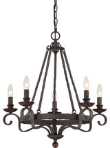 Quoizel NBE5005RK Five Light Chandelier Noble Rustic Black