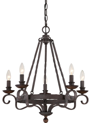 Quoizel NBE5005RK Five Light Chandelier Noble Rustic Black