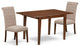 3Pc Dinette Set, Rectangular Table, Butterfly Leaf, Two Chairs, Mahogany