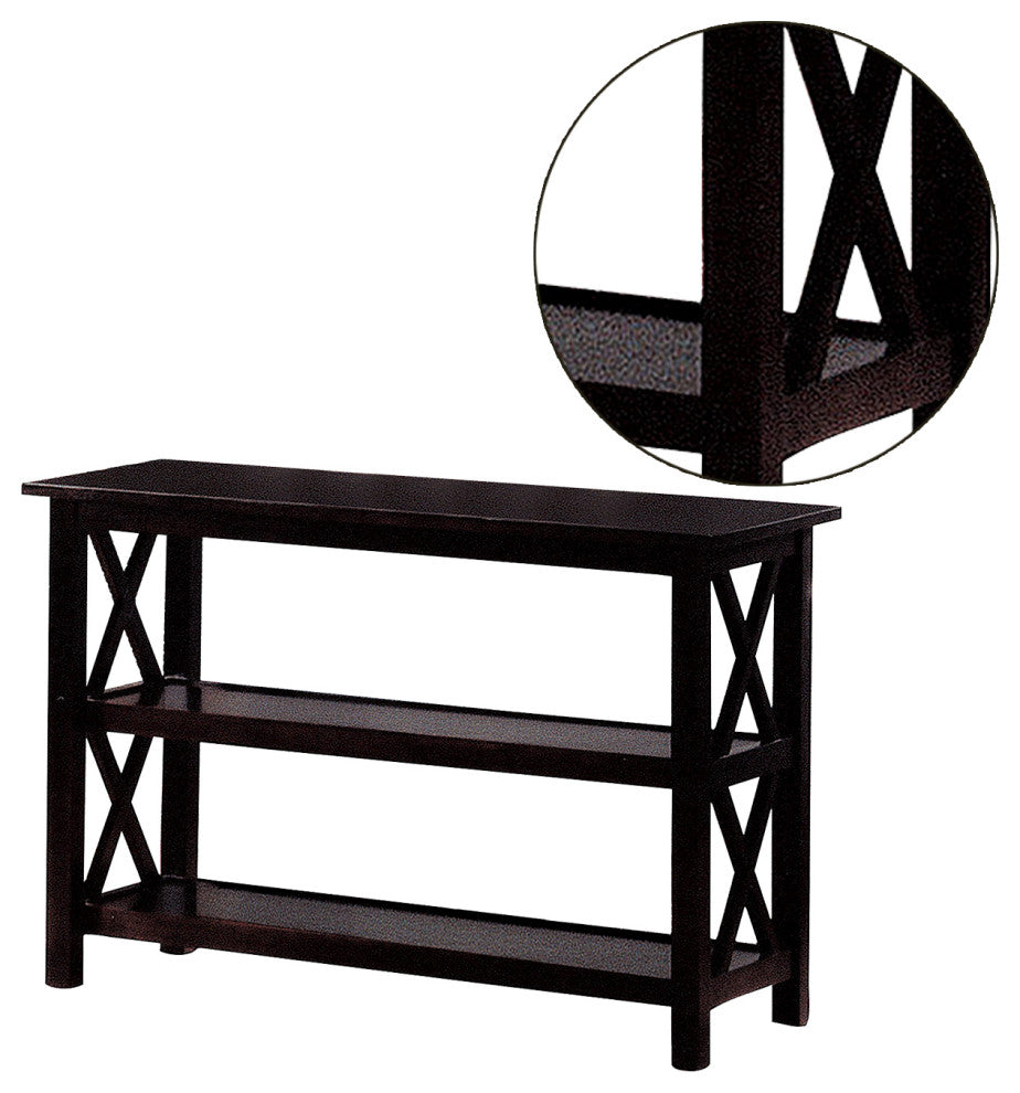 Sofa Table with 2-shelf, Dark Merlot
