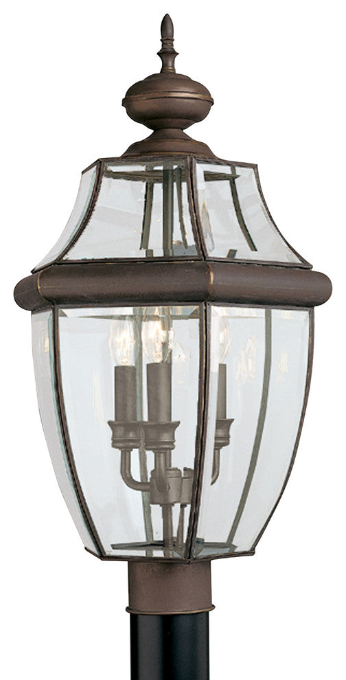 Generation Lighting Lighting 3-Light Outdoor Post Lantern, Bronze