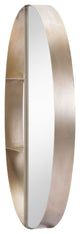 Frame Wall Mirror, Oval, Glass, Steel Metal, Antique Bronze, Bedroom Living