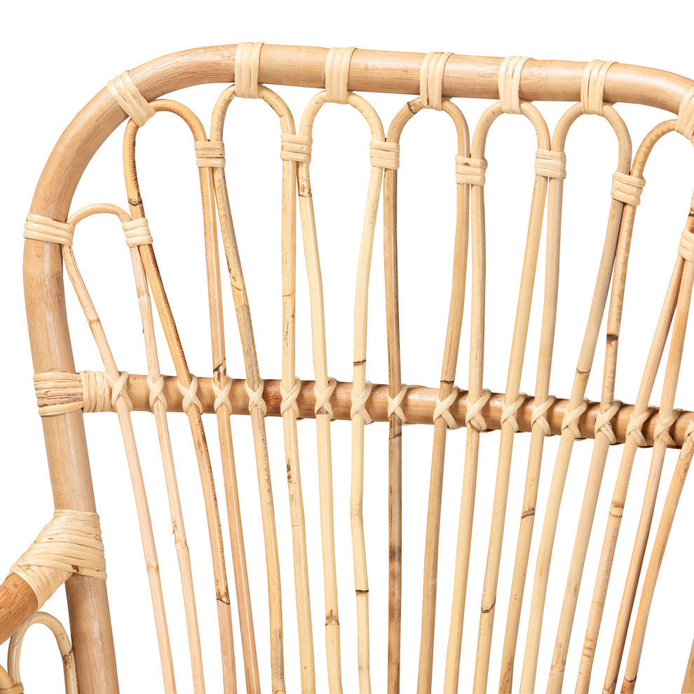 Aya Modern Natural Finished Rattan Armchair