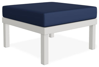 Larssen Cushion Deep Seating Outdoor Ottoman, Navy/Snow