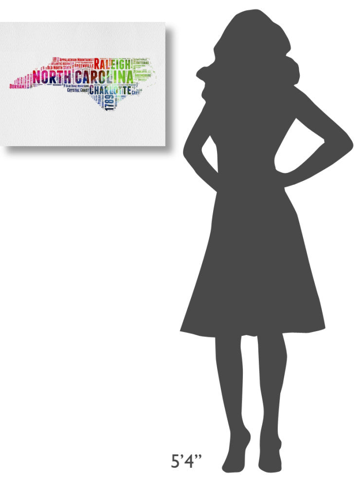 "North Carolina Watercolor Word Cloud" Fine Art Print