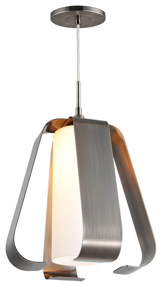 Bent 1-Light Mid-Pendant, Antique Nickel