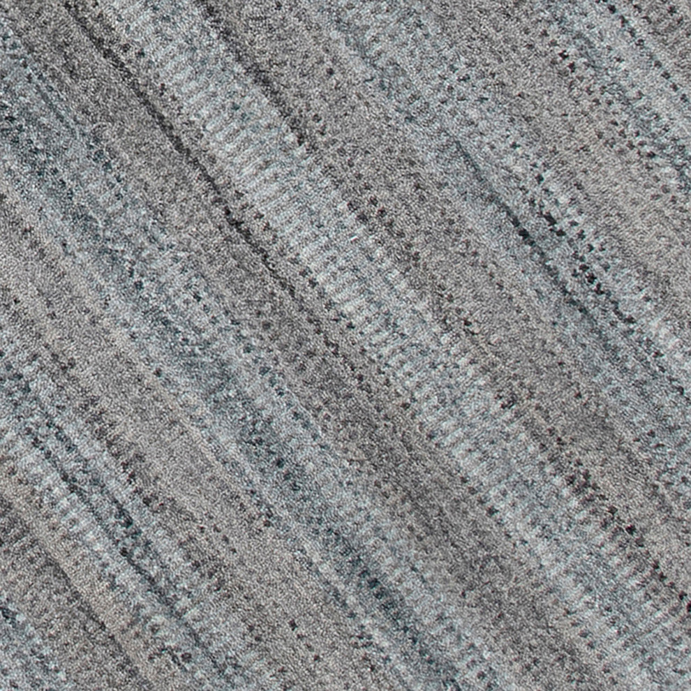 Rufina Handmade Wool Blend Area Rug, Gray/Blue, 3'x5'