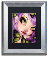 Natasha Wescoat 'Green Eyed Violet' Art, Silver Frame, Black Mat, 11x14