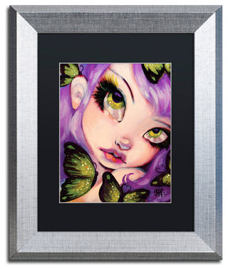 Natasha Wescoat 'Green Eyed Violet' Art, Silver Frame, Black Mat, 11x14