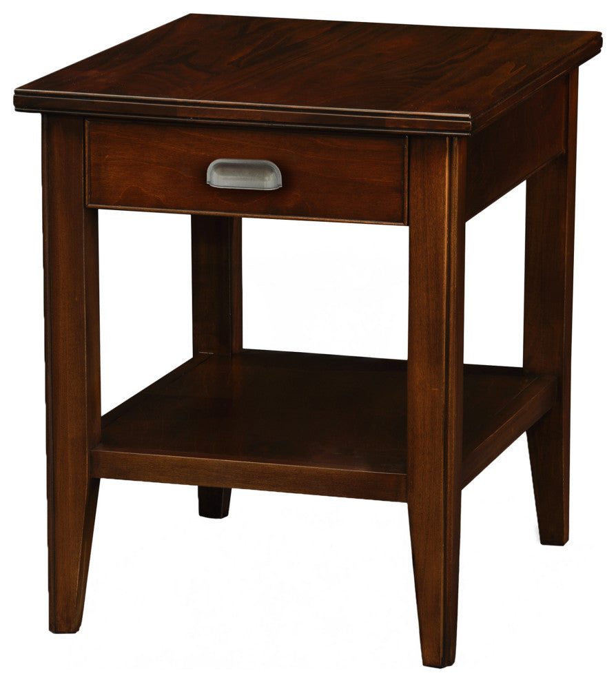 Leick Furniture Laurent Solid Wood Square End Table in Chocolate Cherry