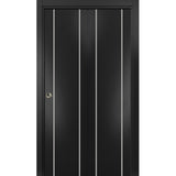 Bi-fold Doors 72 x 80 | Planum 0410 Matte Black with  | Sturdy Tracks
