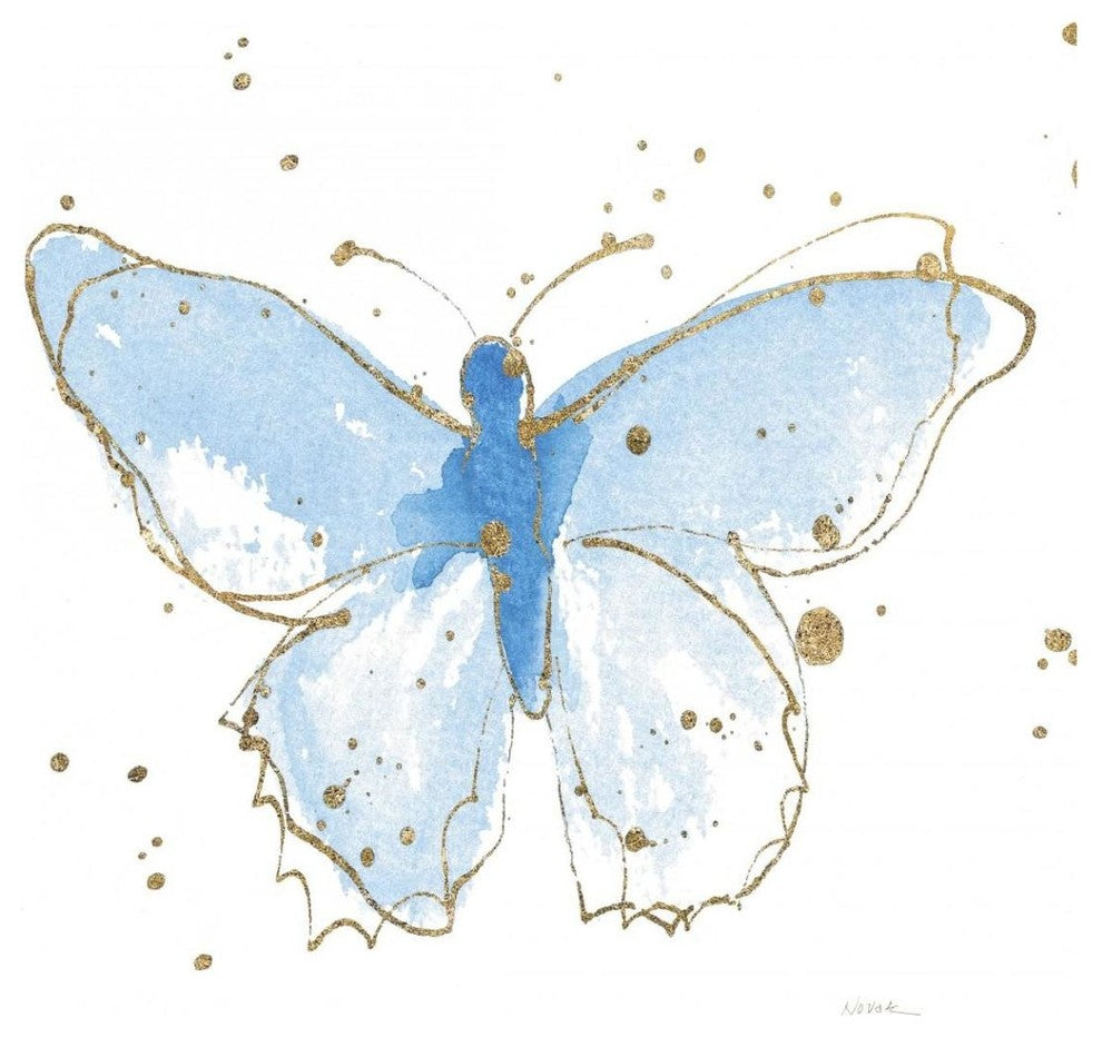 "Gilded Butterflies IV" Digital Paper Print by Shirley Novak, 42"x42"
