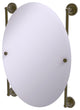 Prestige Regal Oval Frameless Rail Mounted Mirror, Antique Brass