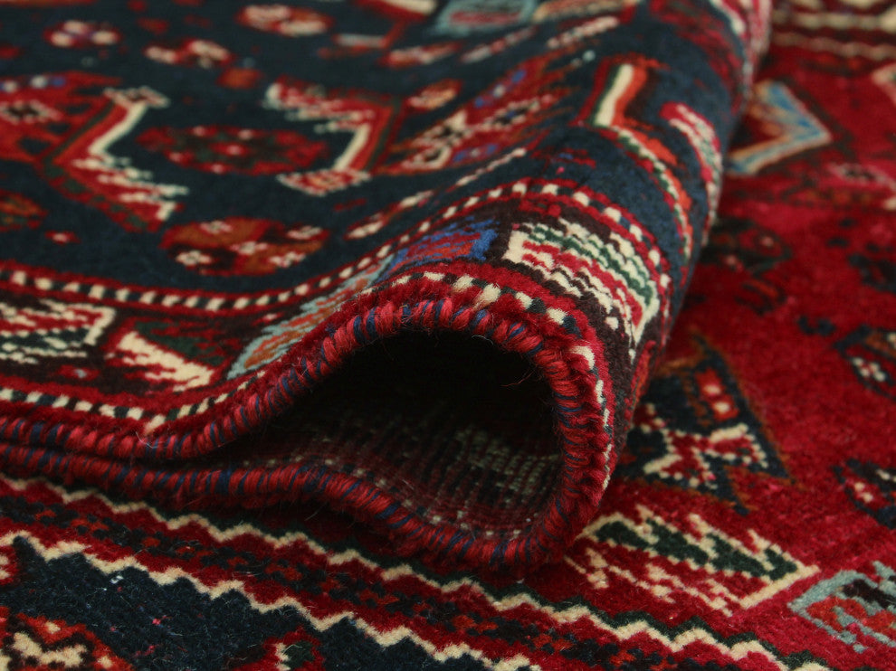 Fine Vintage Distressed Lutalo Red Rug