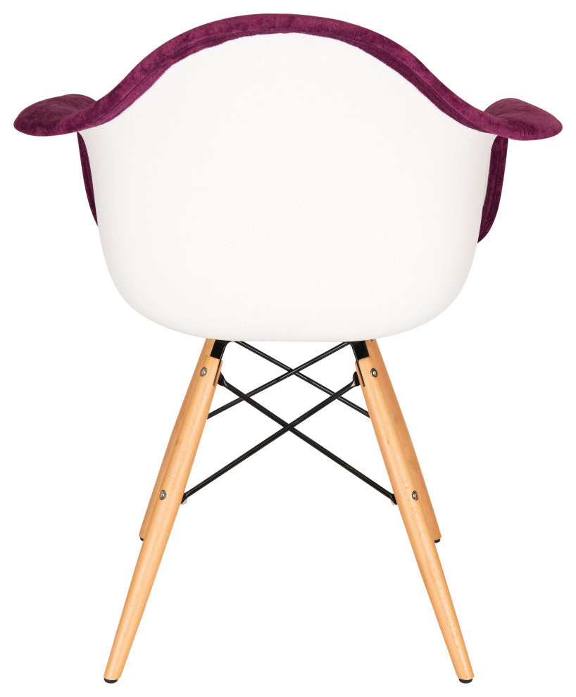 LeisureMod Willow Velvet Eiffel Wooden Base Accent Chair
