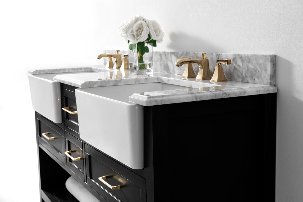 Hayley Bathroom Vanity Set, Black Onyx, 60"