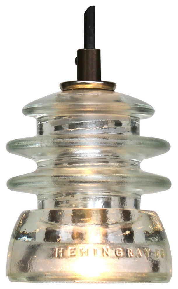 Insulator Light Pendant 5" Rusted Metal Ring