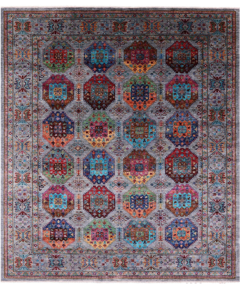 Fine Turkmen Ersari Hand Knotted Rug 8' 2" X 9' 7" Q10563