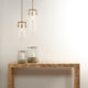 Cambrai Brass and Glass Pendant, Small