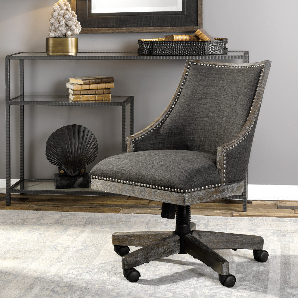 Uttermost Aidrian 22 x 39" Charcoal Desk Chair