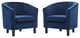 Tufted Armchair Accent Chair, Set of 2, Velvet, Blue Navy, Modern, Lounge