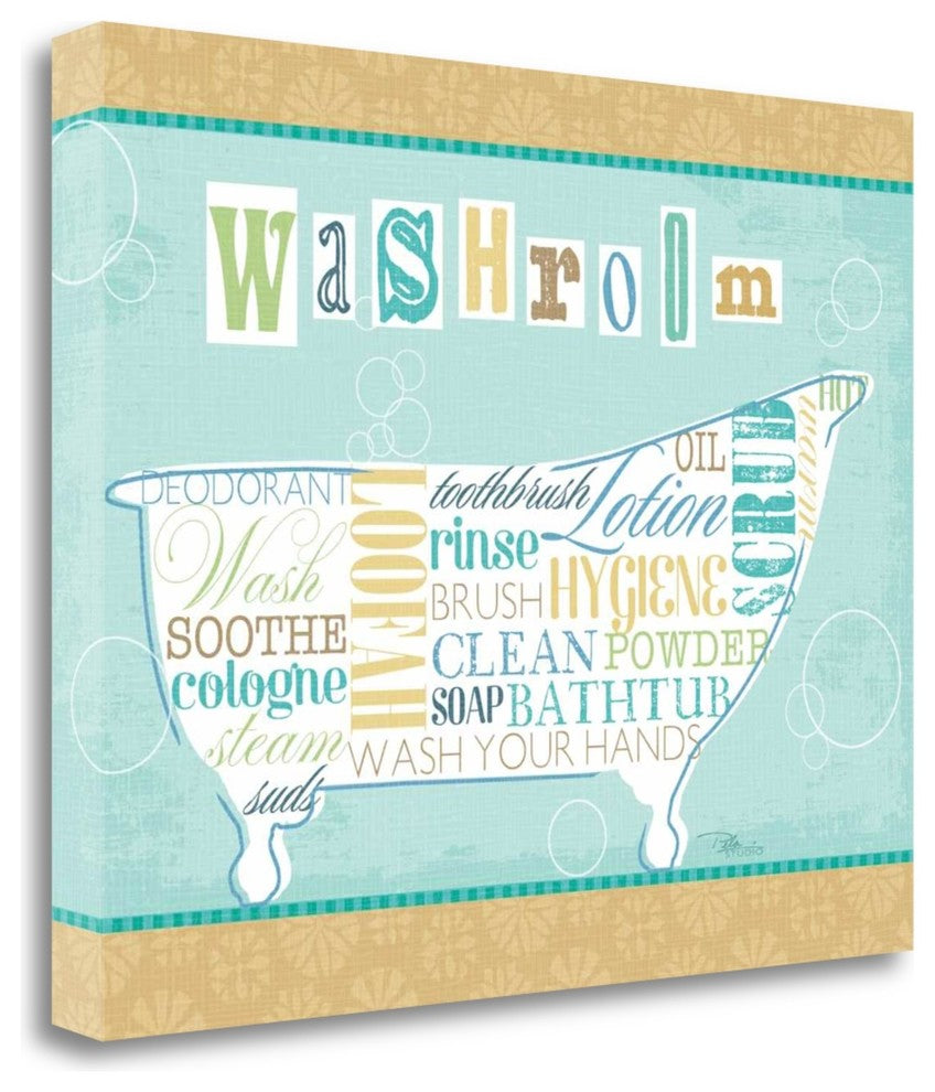 "Bathroom Words II" By Pela Studio, Giclee Print on Gallery Wrap Canvas