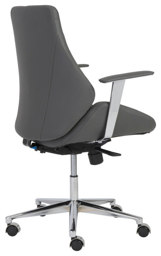 Bergen Low Back Office Chair, Gray/Aluminum