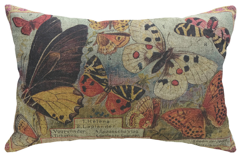 Butterflies Linen Pillow