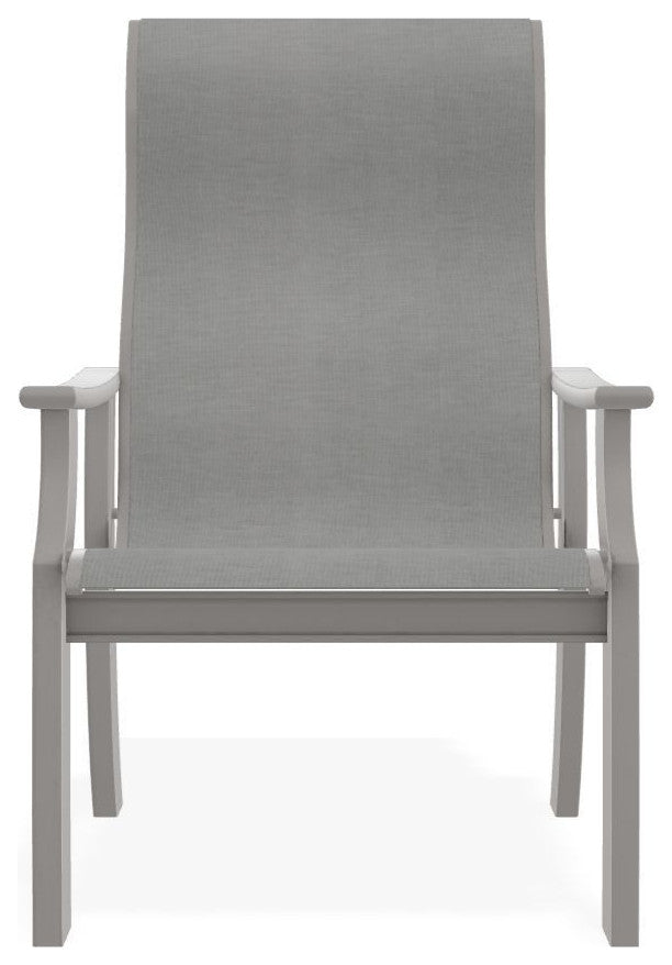 St. Catherine Sling Outdoor Armchair, Alloy/Warm Gray