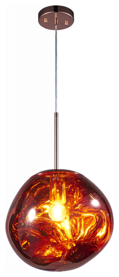 Matteo Lighting C76801CP One Light Pendant, Copper Finish