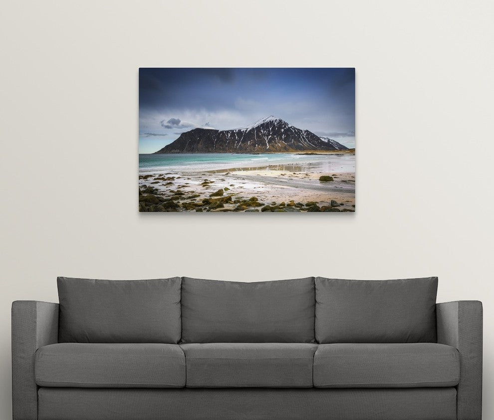 "Flakstad Beach Lofoten" Wrapped Canvas Art Print, 48"x32"x1.5"
