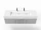 CastelloUSA Nile 60" Wall Mounted Vanity Set, Gray, White Top, Chrome Handles