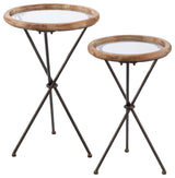 Valerie Glass-Top Accent Tables 2-Piece Set