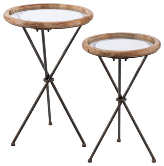 Valerie Glass-Top Accent Tables 2-Piece Set