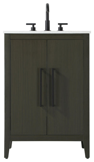 Home Living 24" Single Bathroom Vanity, Mocha Brown