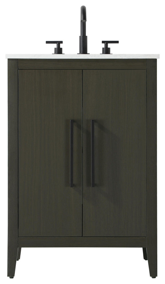 Home Living 24" Single Bathroom Vanity, Mocha Brown