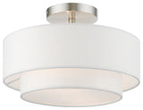 Meridian 2 Light Brushed Nickel Semi-Flush Mount