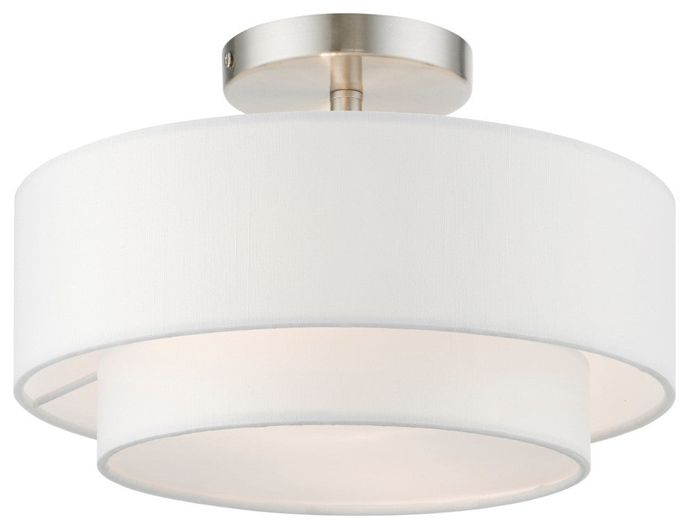 Meridian 2 Light Brushed Nickel Semi-Flush Mount