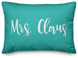 Mrs. Claus, Teal 14x20 Lumbar Pillow